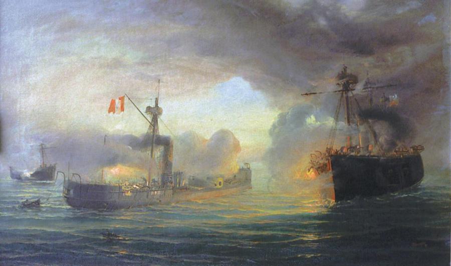 В 1879 году перуанский флот разгромил моряков Чили. В 1879 году перуанский флот разгромил моряков Чили.
